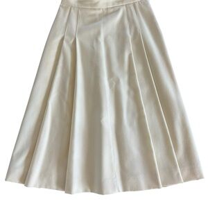 Jaeger London Wool Skirt 6/8 Ivory A Line Made in Great Britain Classic